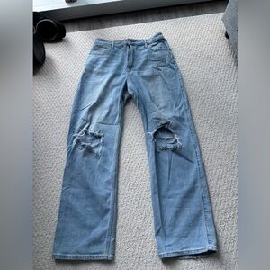Hollister Light Blue Distressed Straight Leg Jeans